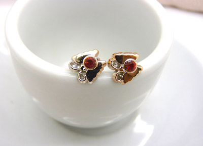 潮流个性女孩耳饰品 舞蝶锆石耳钉 韩版潮流耳钉 时尚合金耳钉C6-2-3