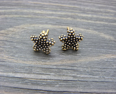 清凉夏季新款 韩版时尚合金电镀海星耳钉 五角星潮流女耳钉C6-2-3