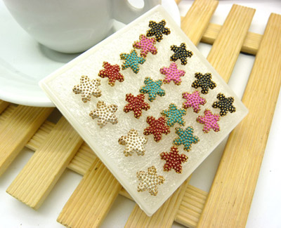 清凉夏季新款 韩版时尚合金电镀海星耳钉 五角星潮流女耳钉C6-2-3