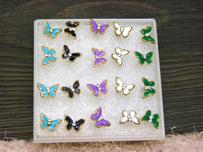 韩国版正品耳饰女小清新甜美奢华超闪水钻耳环 锆石蝴蝶结耳钉C6-2-3