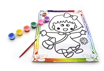 大号儿童填色画涂色画 浮雕型 立体水彩画套装手绘水笔 -水彩画（好）六B43-3-3
