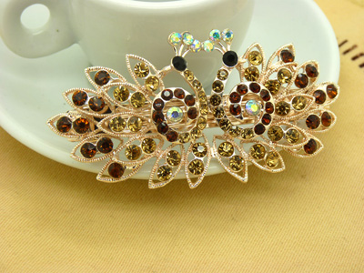 正品精美发饰合金锆石弹簧夹 爱心树叶皇冠凤凰发夹顶夹弹簧夹 (大号)