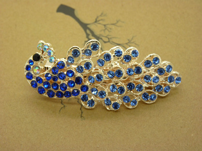 正品精美发饰合金锆石弹簧夹 爱心树叶皇冠凤凰发夹顶夹弹簧夹 (大号)