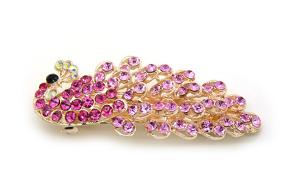 正品精美发饰合金锆石弹簧夹 爱心树叶皇冠凤凰发夹顶夹弹簧夹 (大号)