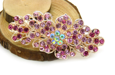 正品精美发饰合金锆石弹簧夹 爱心树叶皇冠凤凰发夹顶夹弹簧夹(大号)