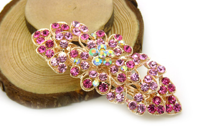 正品精美发饰合金锆石弹簧夹 爱心树叶皇冠凤凰发夹顶夹弹簧夹 (大号)