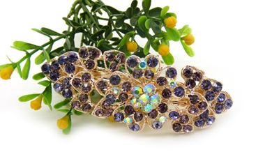 正品精美发饰合金锆石弹簧夹 爱心树叶皇冠凤凰发夹顶夹弹簧夹(大号)