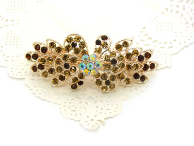 正品精美发饰合金锆石弹簧夹 爱心树叶皇冠凤凰发夹顶夹弹簧夹(大号)