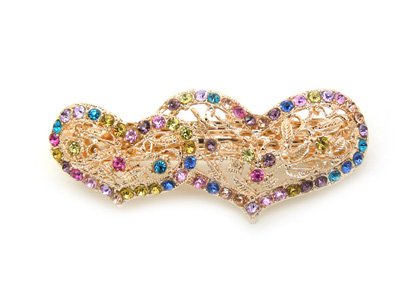 正品精美发饰合金锆石弹簧夹 爱心树叶皇冠凤凰发夹顶夹弹簧夹(大号)