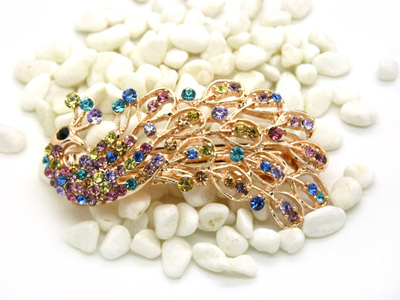 发夹韩国发饰品 盘发卡子顶夹新娘头饰韩版水钻弹簧夹流行美饰 -合金水钻弹簧夹