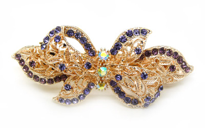 发夹韩国发饰品 盘发卡子顶夹新娘头饰韩版水钻弹簧夹流行美饰 -合金水钻弹簧夹