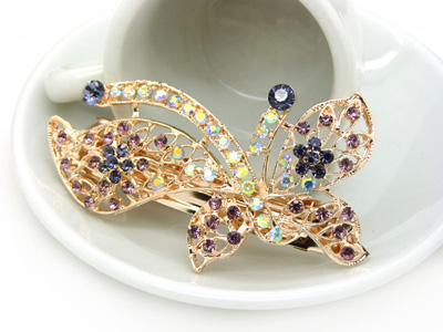 发夹韩国发饰品 盘发卡子顶夹新娘头饰韩版水钻弹簧夹流行美饰 -合金水钻弹簧夹