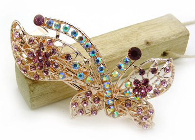 发夹韩国发饰品 盘发卡子顶夹新娘头饰韩版水钻弹簧夹流行美饰 -合金水钻弹簧夹