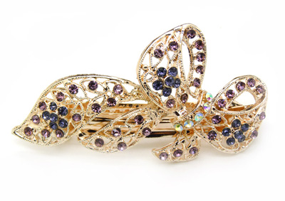 发夹韩国发饰品 盘发卡子顶夹新娘头饰韩版水钻弹簧夹流行美饰 -合金水钻弹簧夹