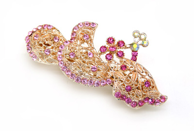 韩版气质彩色头饰发饰 高档合金水晶水钻弹簧夹 -时尚弹簧夹