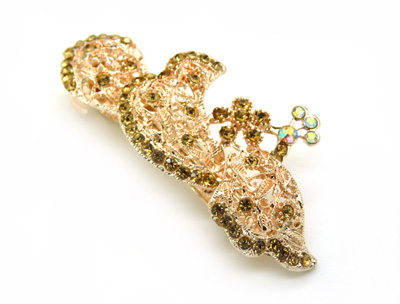 韩版气质彩色头饰发饰 高档合金水晶水钻弹簧夹 -时尚弹簧夹