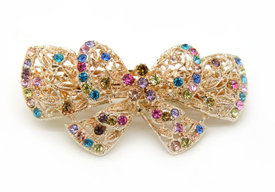 韩版气质彩色头饰发饰 高档合金水晶水钻弹簧夹 -时尚弹簧夹