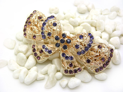 韩版气质彩色头饰发饰 高档合金水晶水钻弹簧夹 -时尚弹簧夹