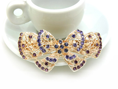 韩版气质彩色头饰发饰 高档合金水晶水钻弹簧夹 -时尚弹簧夹