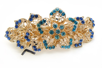 韩版气质彩色头饰发饰 高档合金水晶水钻弹簧夹 -时尚弹簧夹