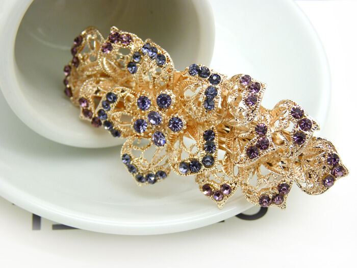 韩版气质彩色头饰发饰 高档合金水晶水钻弹簧夹 -时尚弹簧夹