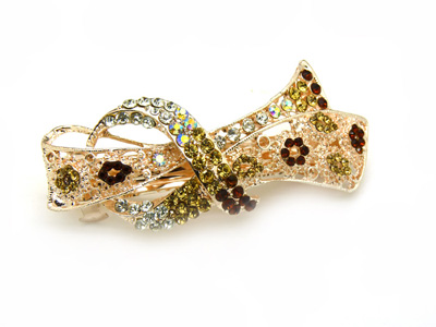 漂亮大横夹 马尾夹水钻弹簧对夹水晶发饰 合金镶钻头花发卡 -魅力弹簧夹