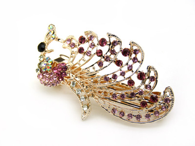 漂亮大横夹 马尾夹水钻弹簧对夹水晶发饰 合金镶钻头花发卡 -魅力弹簧夹