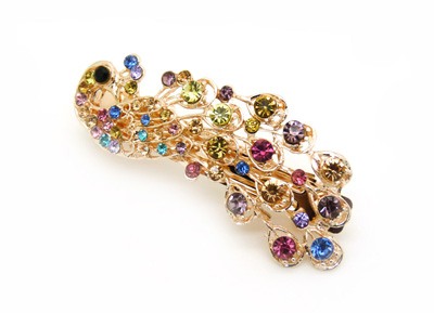 漂亮大横夹 马尾夹水钻弹簧对夹水晶发饰 合金镶钻头花发卡 -魅力弹簧夹