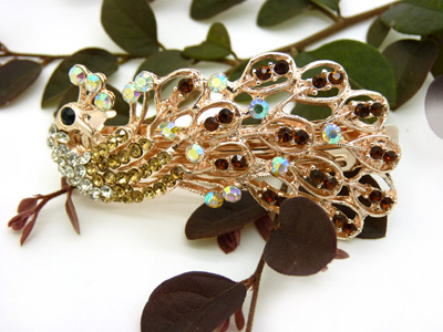 新款韩版 高端时尚彩钻凤凰弹簧夹女发夹发卡顶夹 -合金弹簧夹B8-2-3