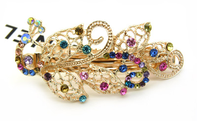 新款韩版 高端时尚彩钻凤凰弹簧夹女发夹发卡顶夹 -合金弹簧夹B8-2-3