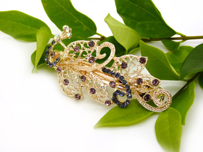 新款韩版 高端时尚彩钻凤凰弹簧夹女发夹发卡顶夹 -合金弹簧夹B8-2-3