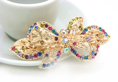 新款韩版 高端时尚彩钻凤凰弹簧夹女发夹发卡顶夹 -合金弹簧夹B8-2-3