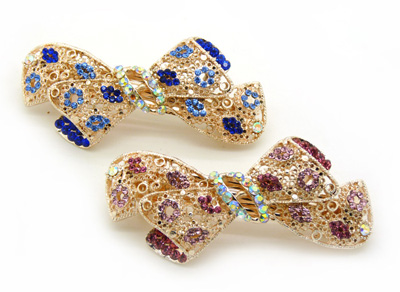 新款韩版 高端时尚彩钻凤凰弹簧夹女发夹发卡顶夹 -合金弹簧夹B8-2-3