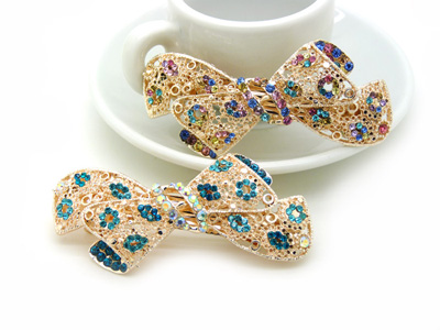 新款韩版 高端时尚彩钻凤凰弹簧夹女发夹发卡顶夹 -合金弹簧夹B8-2-3