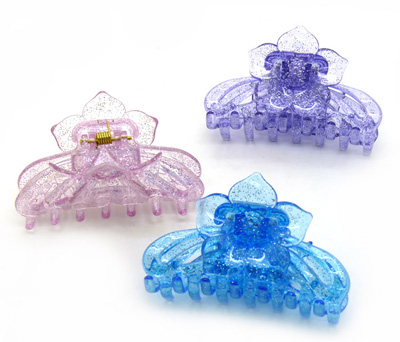 发夹抓夹 大号发抓鲨鱼夹顶夹大发抓夹弹簧夹AS防摔头发抓夹 -花爪夹大号C6-3-6