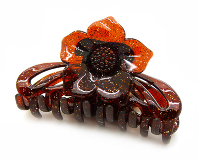 发夹抓夹 大号发抓鲨鱼夹顶夹大发抓夹弹簧夹AS防摔头发抓夹 -花爪夹大号C6-3-6