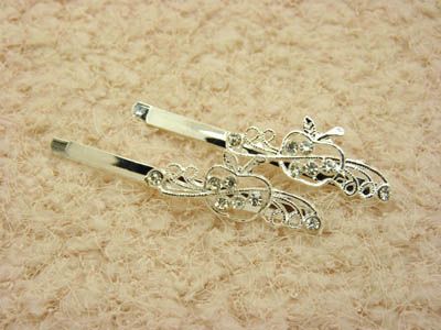 韩版水钻发卡一字夹 合金对夹刘海夹 弯夹发卡 正品镶钻发饰头饰 -合金对夹B3-1-5