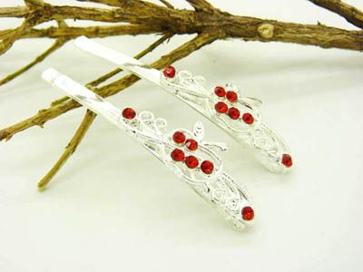 韩版水钻发卡一字夹 合金对夹刘海夹 弯夹发卡 正品镶钻发饰头饰 -合金对夹B3-1-5