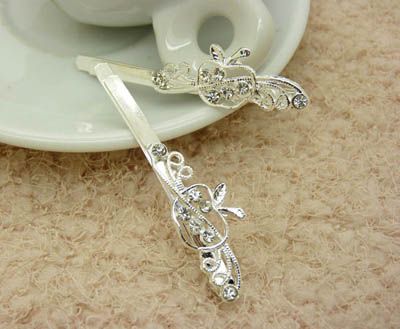 韩版水钻发卡一字夹 合金对夹刘海夹 弯夹发卡 正品镶钻发饰头饰 -合金对夹B3-1-5