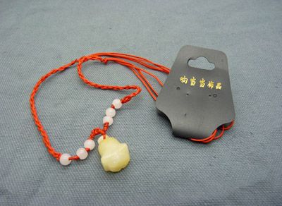 红绳项链绳加玉石 挂吊坠绳子自由拉伸百搭可调 -玉石红绳项链吊坠