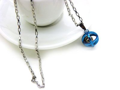 朋克项链潮男街舞帽项链hiphop饰品 挂坠女钛钢饰品 -藏银钛钢镶钻项链