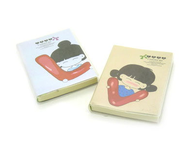 韩国款文具可爱本 护眼纸胶套本 -美丽的一天胶套本厚4005JT