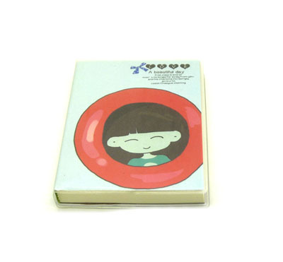 韩国款文具可爱本 护眼纸胶套本 -美丽的一天胶套本厚4005JT