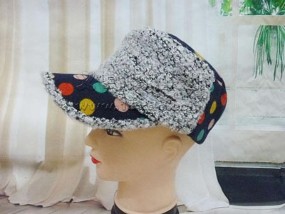 韩版翻毛加绒平顶帽 秋冬女帽 护耳帽加厚帽子 -女时尚保暖棉帽子