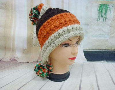 秋冬季新款帽子女 韩版潮可爱针织毛线帽 秋冬天女士帽 -时尚护耳帽子