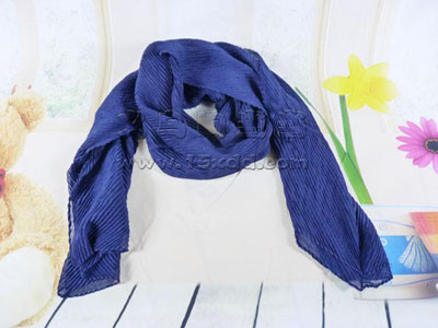 韩版秋冬保暖长女纯色棉麻百搭褶皱围巾 丝巾