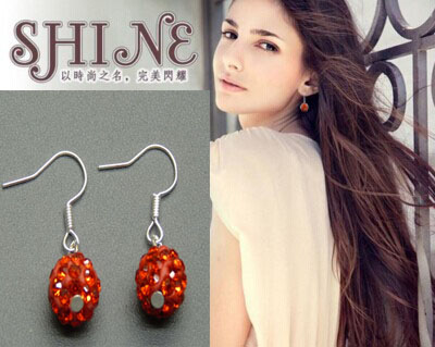 施华洛球耳环耳钉 饰品 防过敏耳坠 日韩流行长款耳环