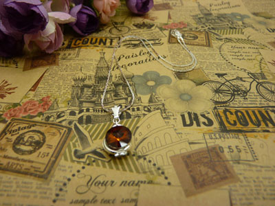 项链女韩版时尚锁骨水晶甜美吊坠首饰品配饰装饰女生B4-1-3