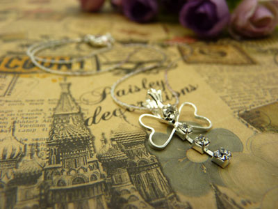 项链女韩版时尚锁骨水晶甜美吊坠首饰品配饰装饰女生B4-1-3