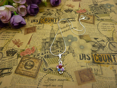 项链女韩版时尚锁骨水晶甜美吊坠首饰品配饰装饰女生B4-1-3